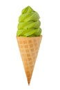 Green Tea Ice Cream Cone Royalty Free Stock Photo