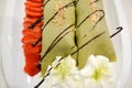 Green tea ice cream crepes Royalty Free Stock Photo