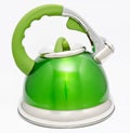 Green tea kettle isolated on white Royalty Free Stock Photo