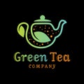 Green tea leaf cup logo design Royalty Free Stock Photo