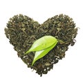 Green tea with leaf