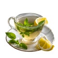 Green tea lemon, mint, or honey Royalty Free Stock Photo