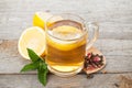 Green tea with lemon and mint Royalty Free Stock Photo