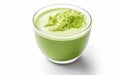 Green Tea Matcha Latte on White Background