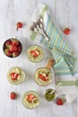 Green tea matcha panna cotta Royalty Free Stock Photo
