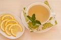 Green tea with mint and lemon Royalty Free Stock Photo