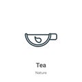 Green tea outline vector icon. Thin line black green tea icon, flat vector simple element illustration from editable nature Royalty Free Stock Photo