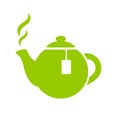 Green tea pot vector icon Royalty Free Stock Photo