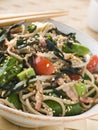 Green Tea and Soba Noodle Salad with Wakame Seawee Royalty Free Stock Photo