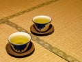 Green Tea on Tatami Royalty Free Stock Photo