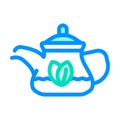 green tea in teapot color icon vector illustration