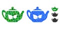 Green Tea Teapot Mosaic Icon of Circle Dots