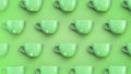 Green tea theme illustration. Green mugs on green background