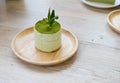 Green tea tiramisu with green tea powder Royalty Free Stock Photo