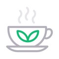 Green tea vector color line icon Royalty Free Stock Photo