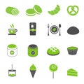 Green tea icons set vector Royalty Free Stock Photo