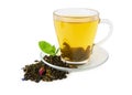 Green tea on white Royalty Free Stock Photo