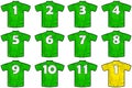 Green team shirts