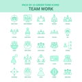 25 Green Team Work Icon set