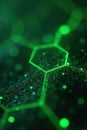 Green tech gradient, hexagonal mesh, glowing lines , connection, design, abstract Royalty Free Stock Photo