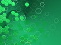 GREEN TECH Hexagons in differnts shaphes OVER bright bACKGROUND Royalty Free Stock Photo