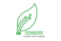 Green technologies. Logo, sticker, label or brand template for thematic design Royalty Free Stock Photo