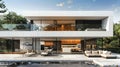 Green technology in a modern home, energy-efficient appliances and smart systems in use