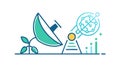 Green Technology and Satellite Communication Icon, vector design Generative AI Royalty Free Stock Photo