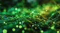 Green technology-themed image of a virtual server network, organic data structure design resembling a digital forest,