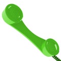Green telephone handset Royalty Free Stock Photo
