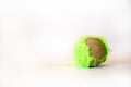 Chewed tennis ball Royalty Free Stock Photo