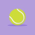 Green tennis ball flat style icon. Vector illustration. Royalty Free Stock Photo