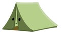 Green tent, illustration, vector