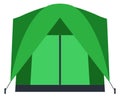 Green tent. Summer vacation tourism. Active lifestyle