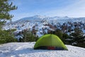 Green Tent In Winter Camp, Sicily