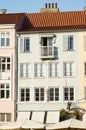 Green terraced house in Copenhagen, Denmark Royalty Free Stock Photo