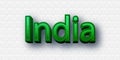 Country India text for Title or Headline. In 3D Fancy Fun and Cute style.