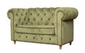 Green textile sofa isolated Royalty Free Stock Photo