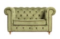 Green textile sofa isolated Royalty Free Stock Photo