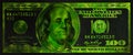 green textured 100 US dollar banknote with black background Royalty Free Stock Photo