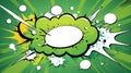 green theme exploding pop speech bubble ba ai generated