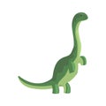 Green theropod, dinosaur character, Jurassic period animal vector Illustration