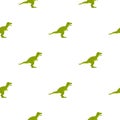 Green theropod dinosaur pattern seamless