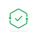 green thin line cash flow icon with checkmark Royalty Free Stock Photo