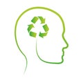 Green think clean the world icon