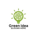 green think idea logo design template. bulb icon symbol design