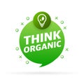 Green think organic. Recycling icon. Vector background. Love concept Royalty Free Stock Photo