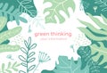 Green thinking - modern flat design style abstract banner