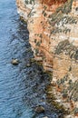 Green Thracian cliffs, Cape Kaliakra, Black sea water, bulgarian coastline