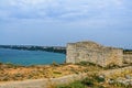 Green Thracian cliffs, Cape Kaliakra, Black sea water, bulgarian coastline